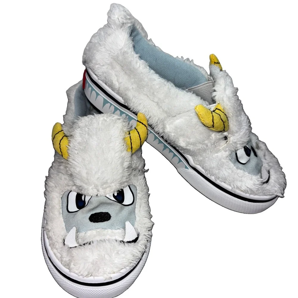 Vans Toddler Size 9 Monster Yeti Furry Slip-On Sneakers